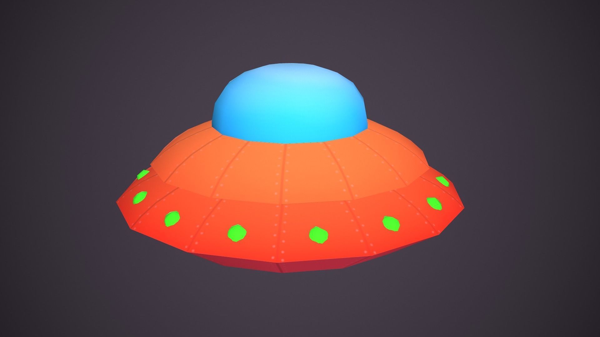 Ufos Cartoony Alien Ships Low-poly 3D model_5