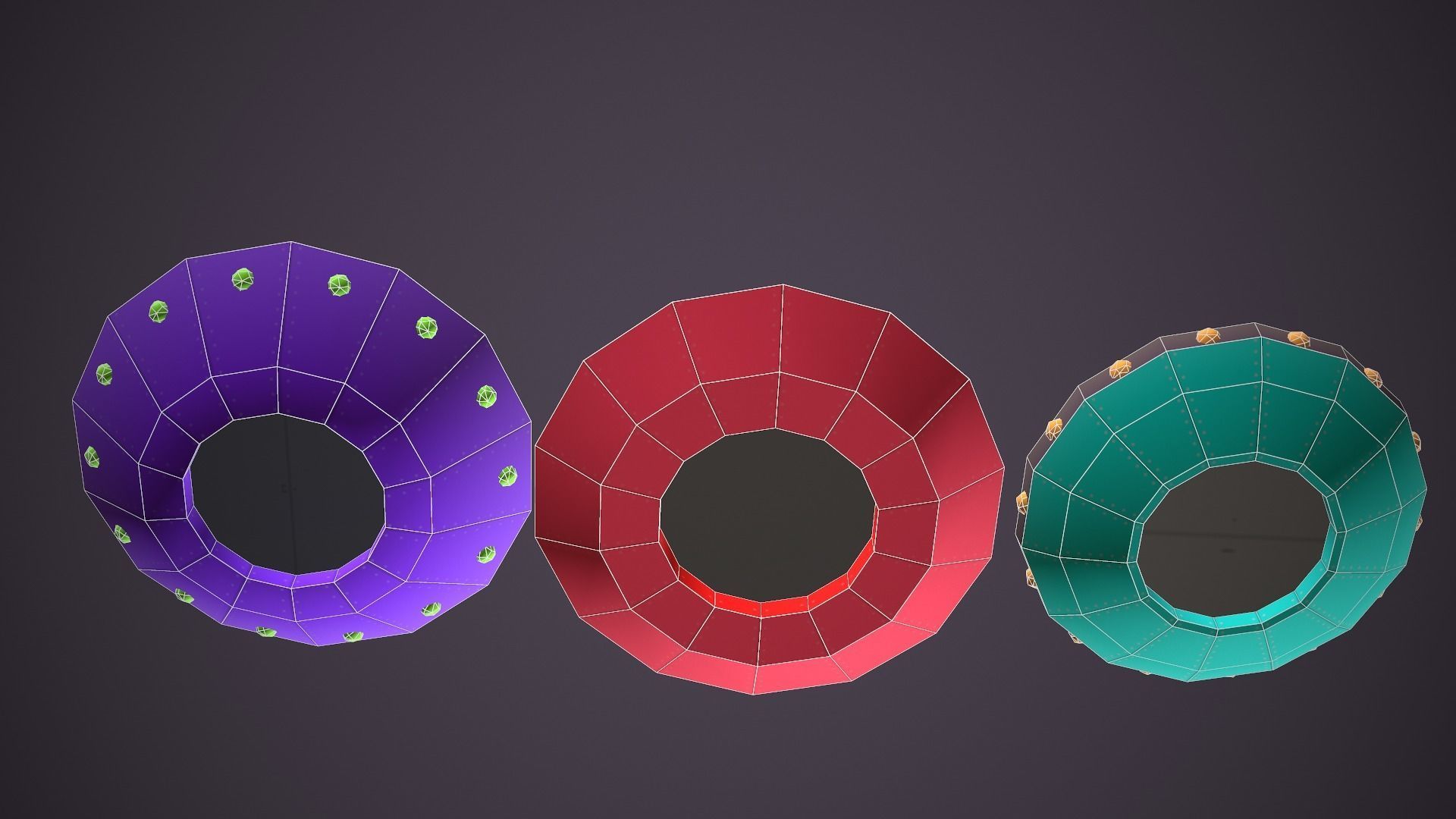 Ufos Cartoony Alien Ships Low-poly 3D model_9