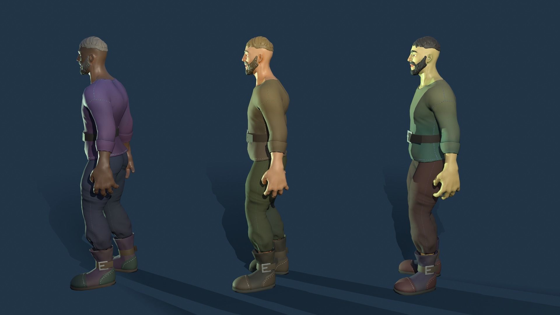 Stylized Human Male Low-poly 3D model_9