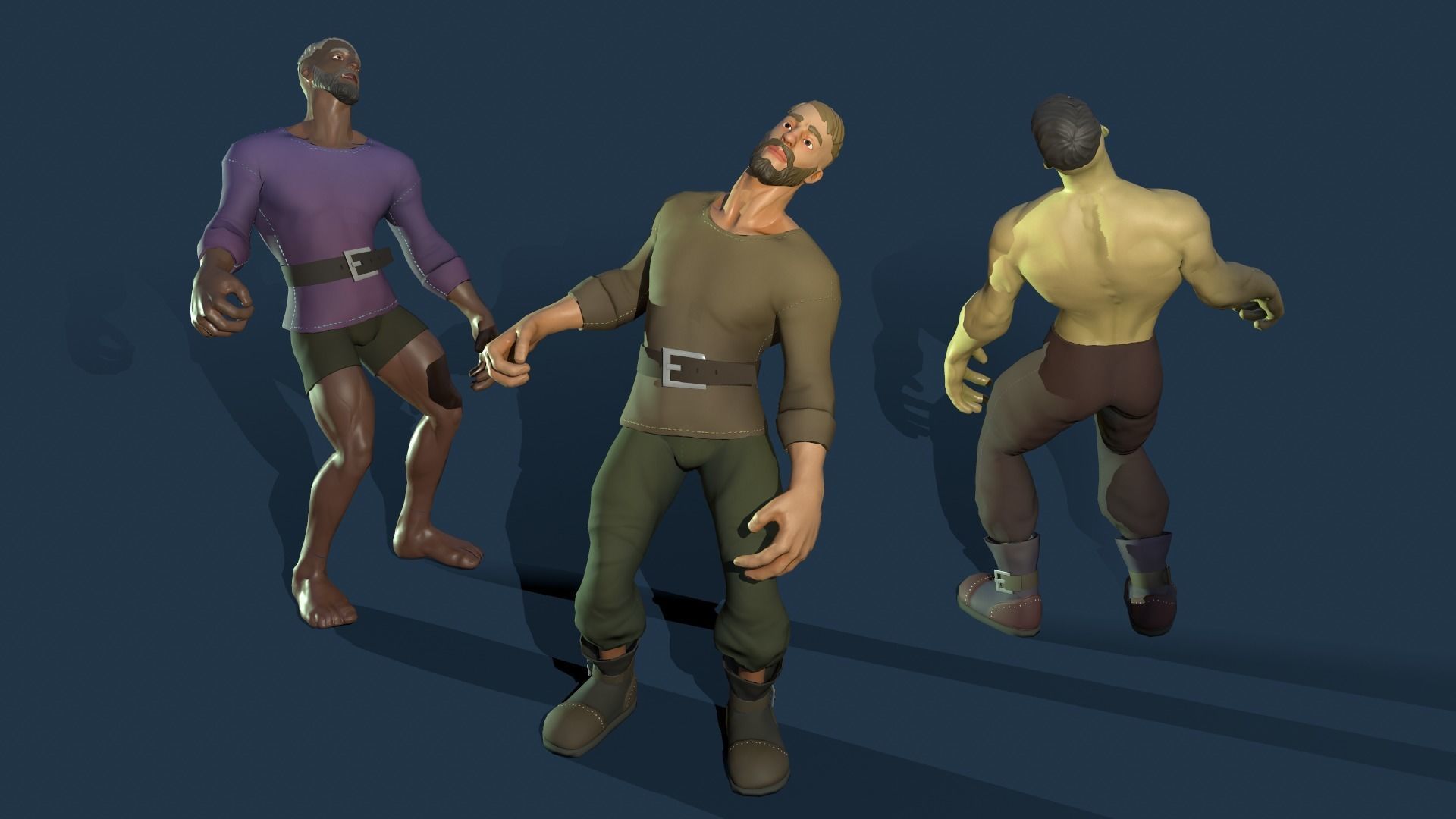 Stylized Human Male Low-poly 3D model_18
