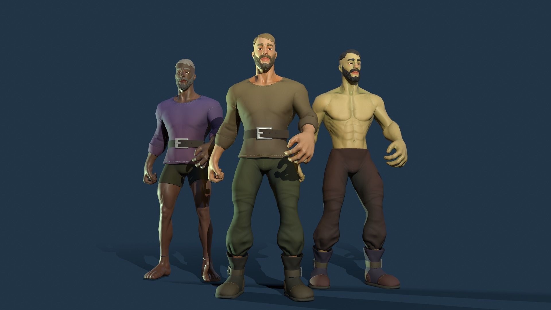 Stylized Human Male Low-poly 3D model_16