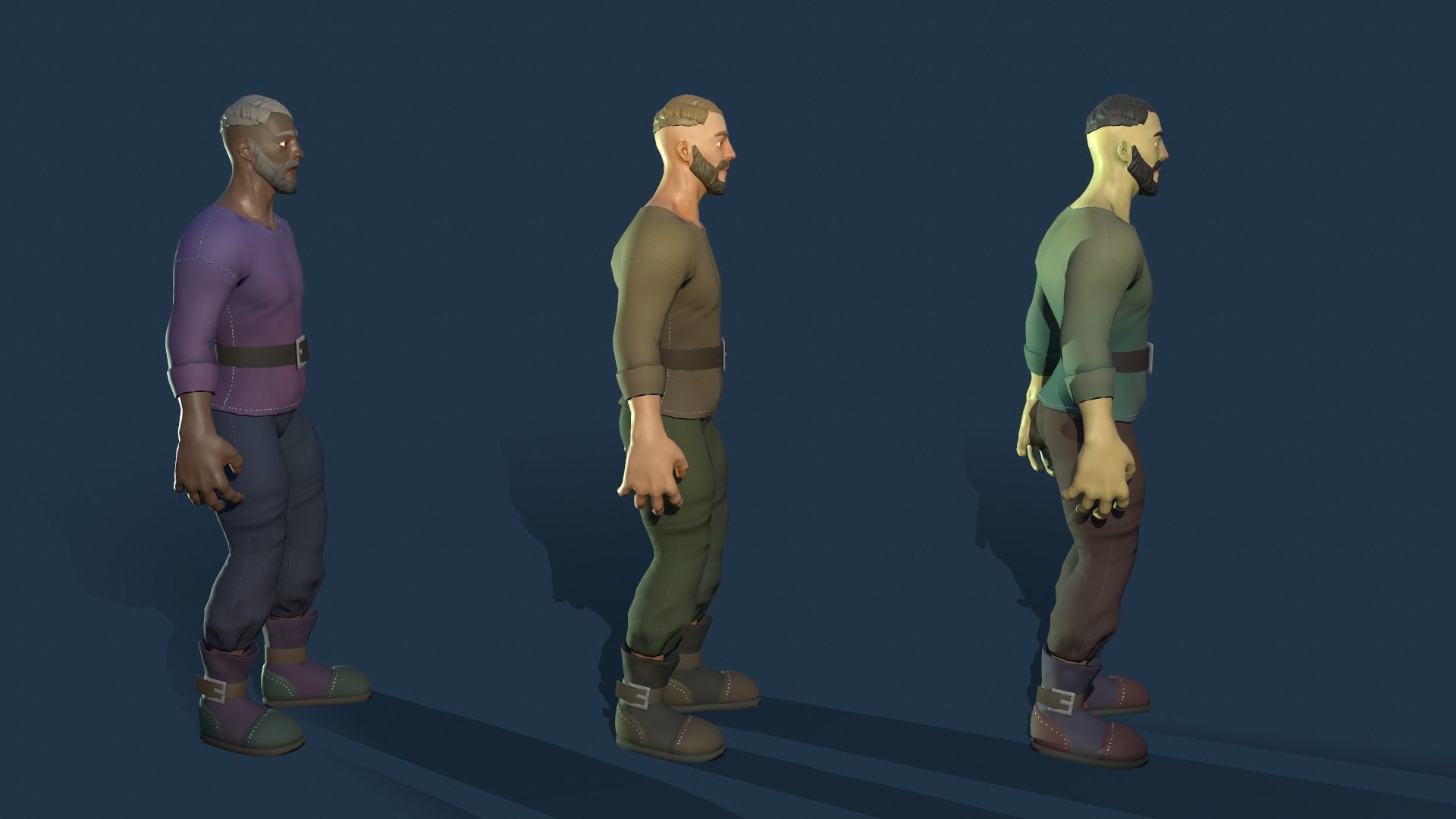 Stylized Human Male Low-poly 3D model_7