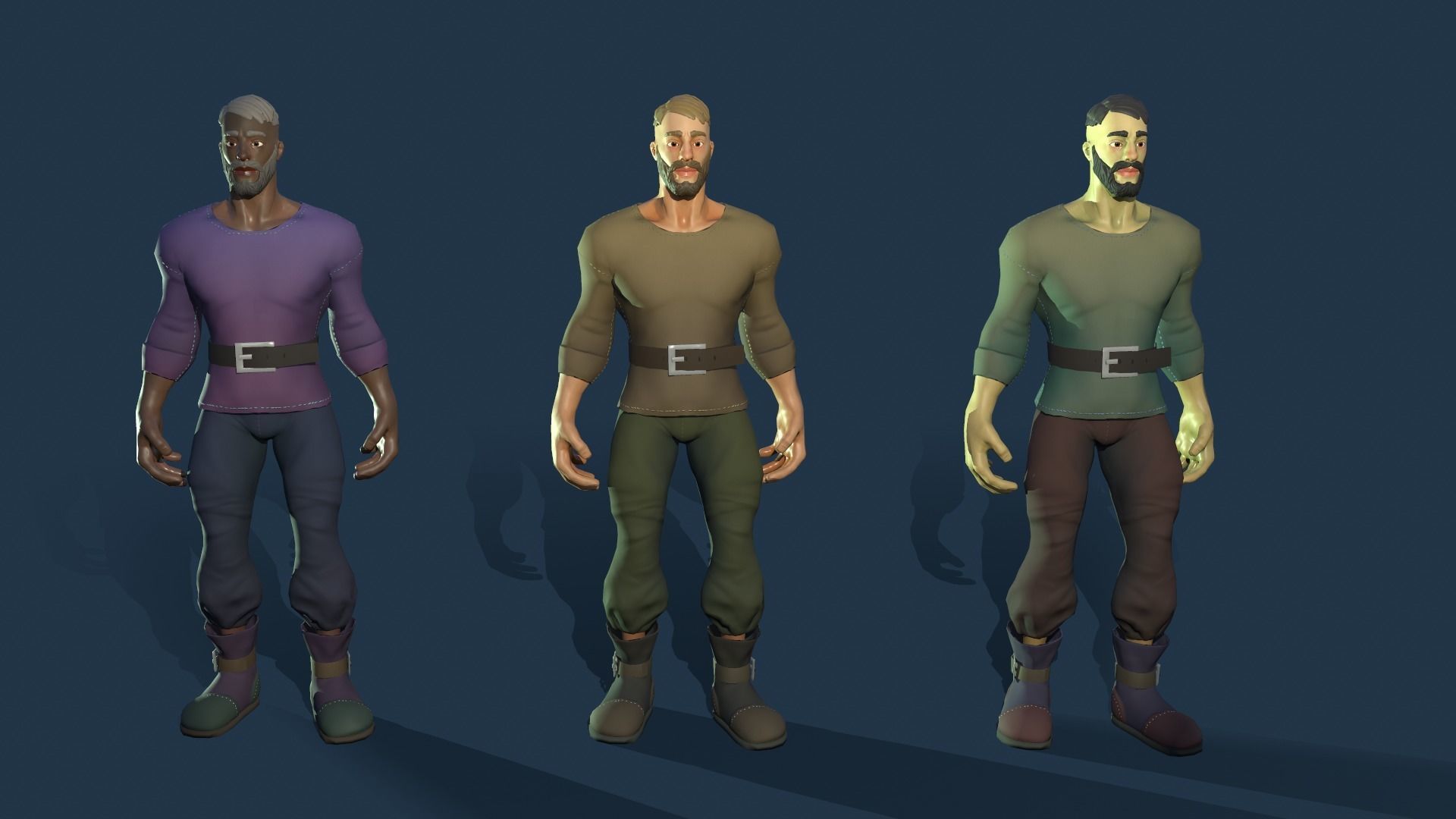 Stylized Human Male Low-poly 3D model_6