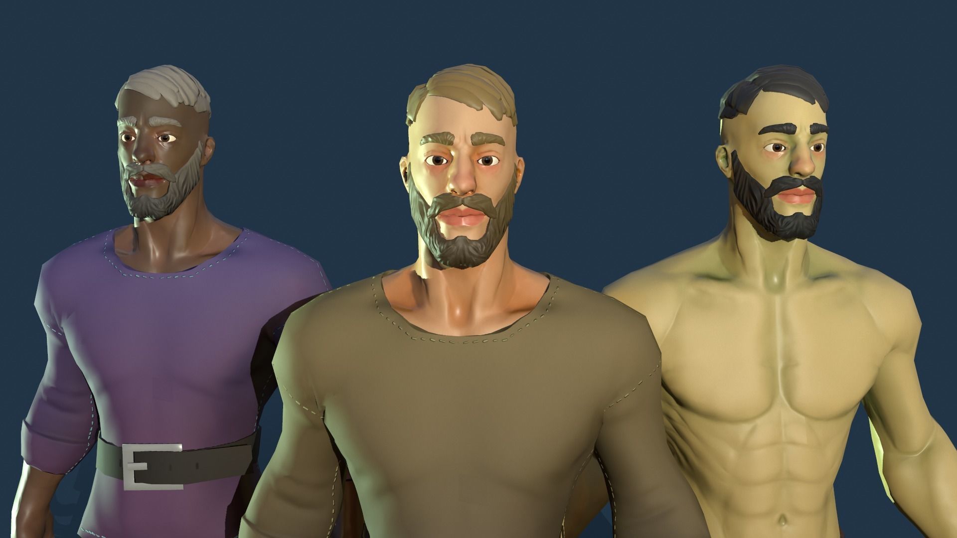 Stylized Human Male Low-poly 3D model_0