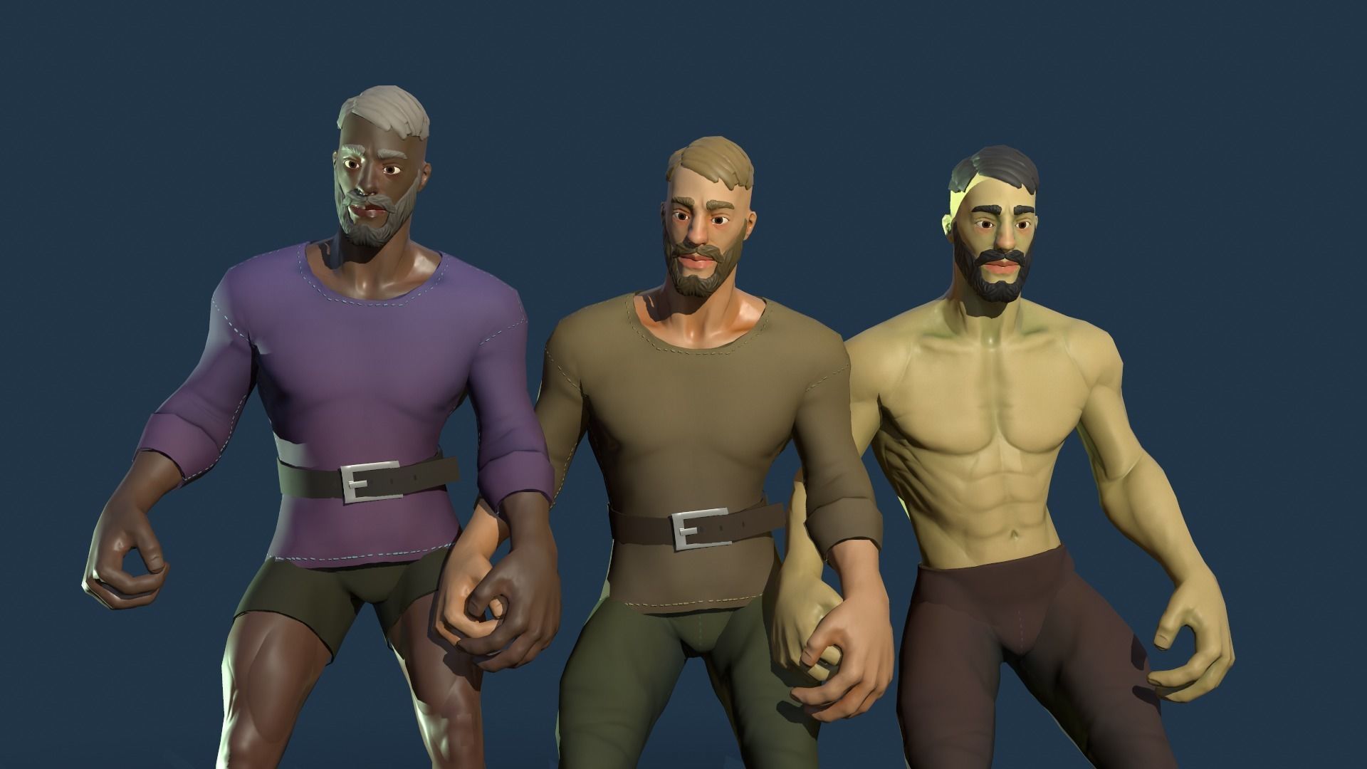 Stylized Human Male Low-poly 3D model_20