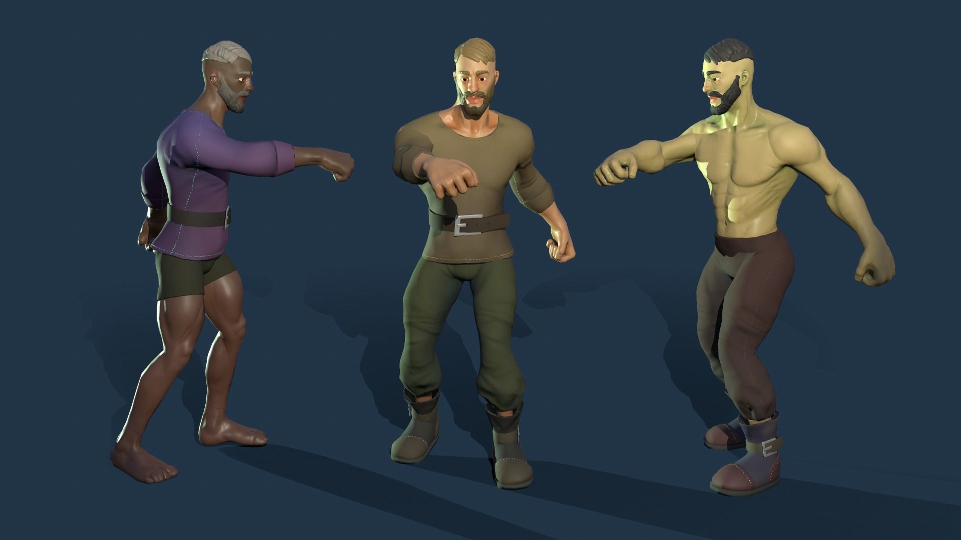 Stylized Human Male Low-poly 3D model_14