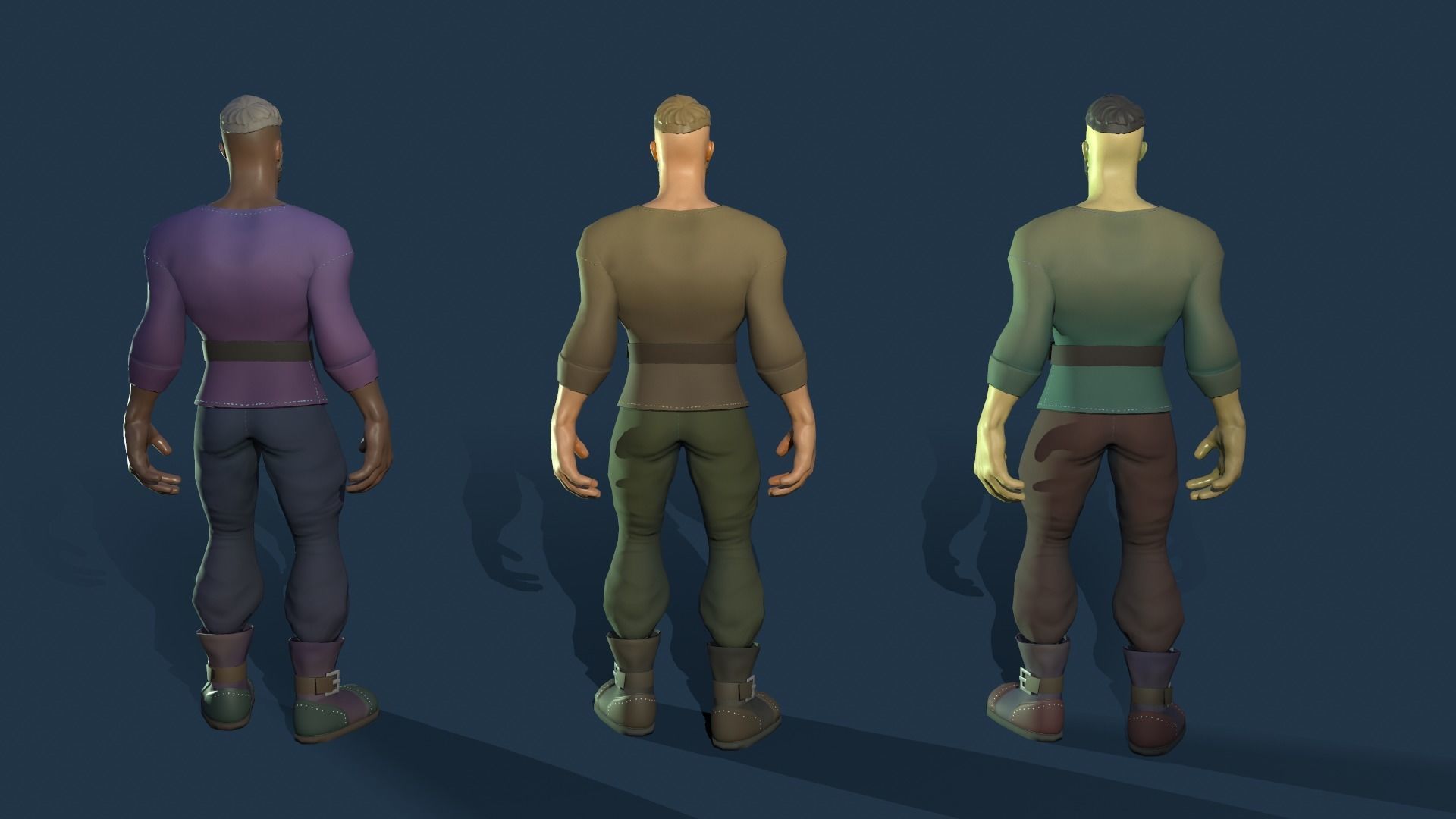 Stylized Human Male Low-poly 3D model_8