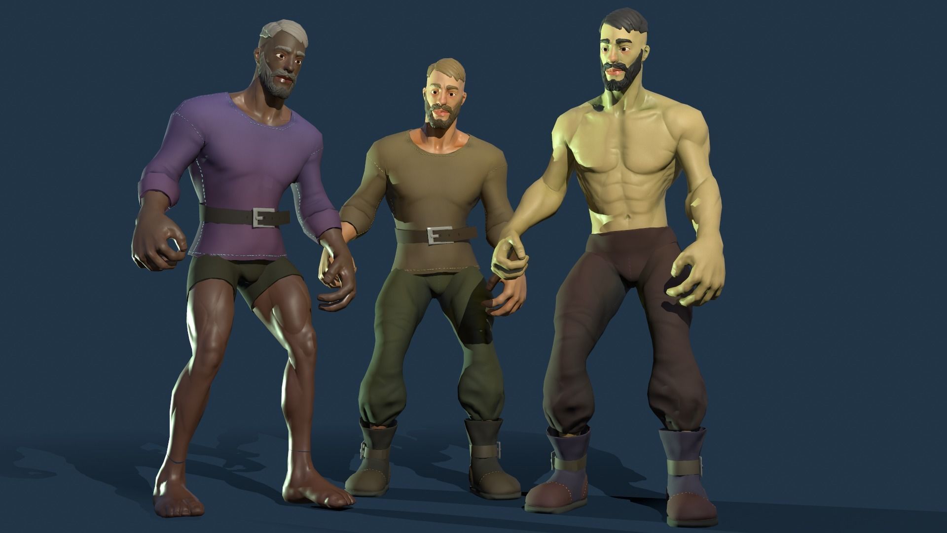 Stylized Human Male Low-poly 3D model_12