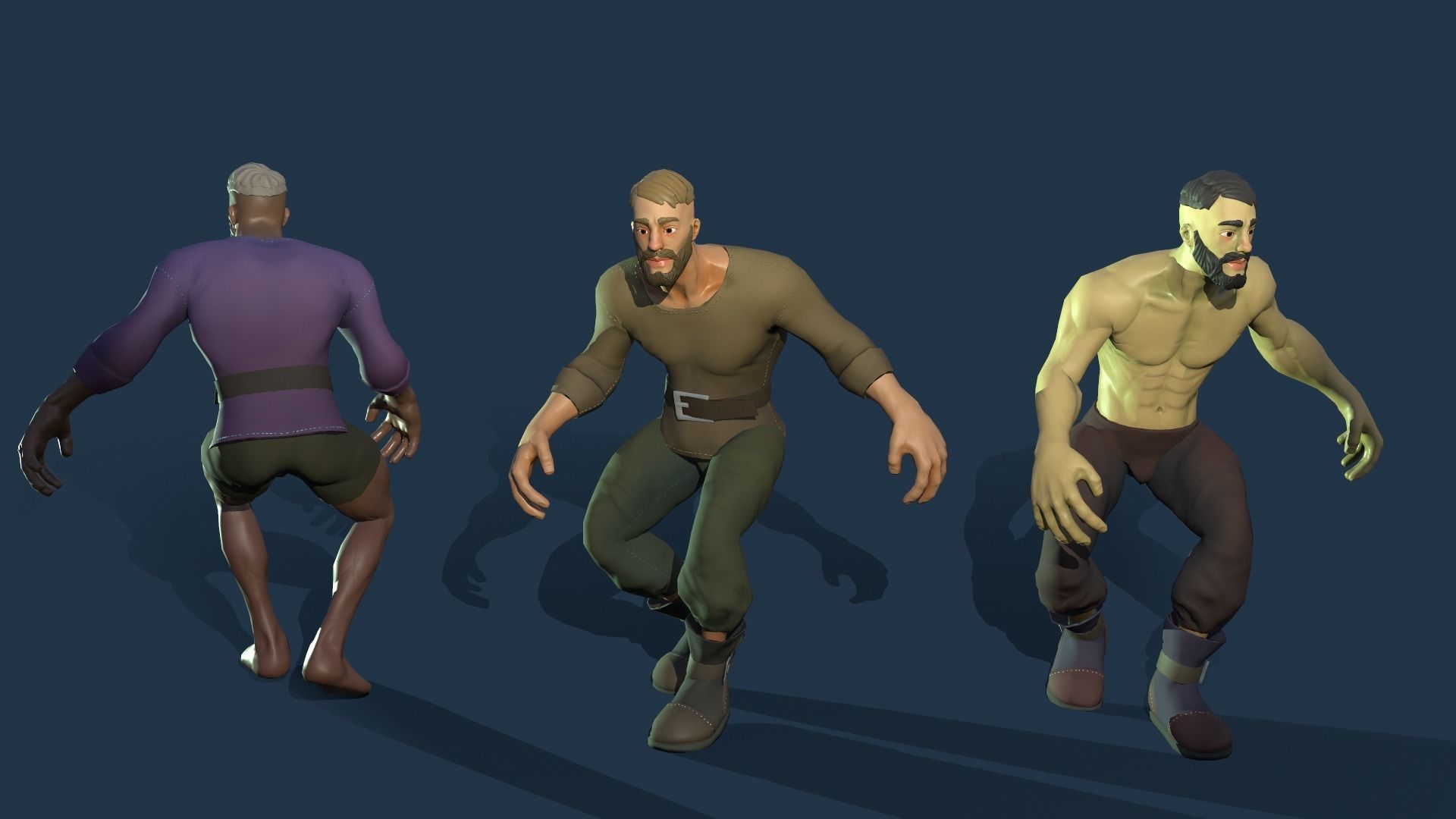 Stylized Human Male Low-poly 3D model_15