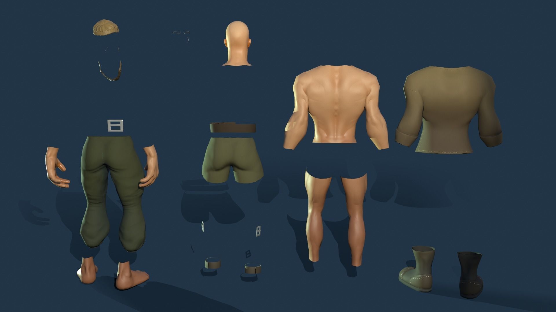 Stylized Human Male Low-poly 3D model_19