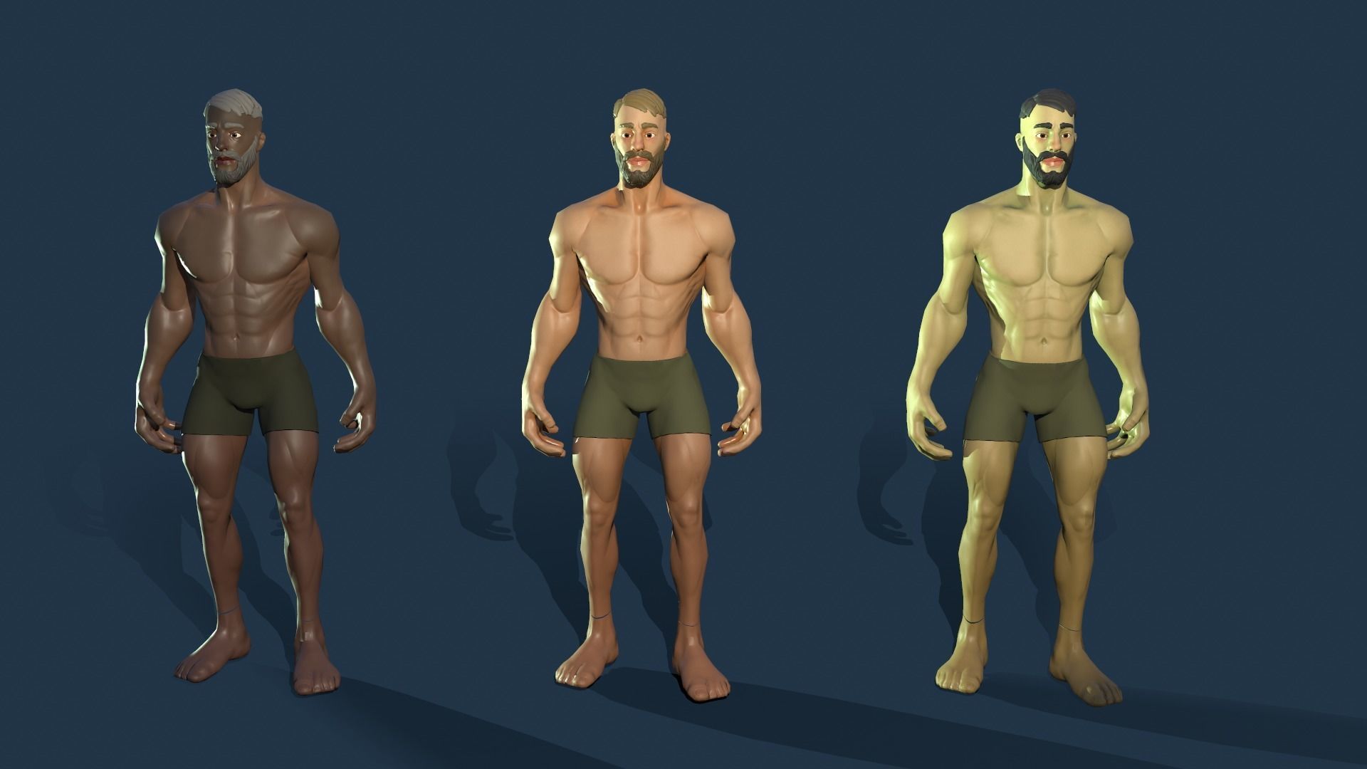 Stylized Human Male Low-poly 3D model_10