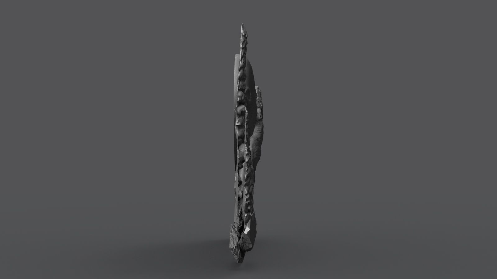 The wolf howling in the full moon 3D print model_8