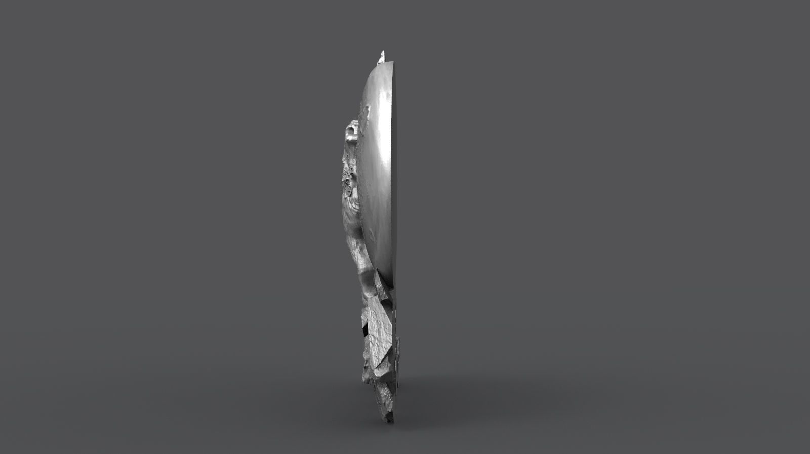 The wolf howling in the full moon 3D print model_7