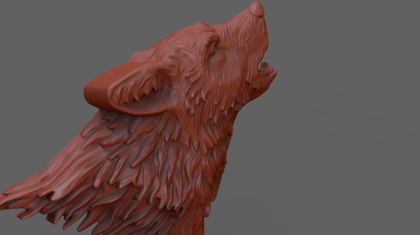Howling wolf  3D print model_3