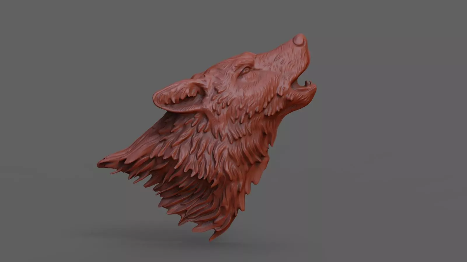 Howling wolf  3D print model_0