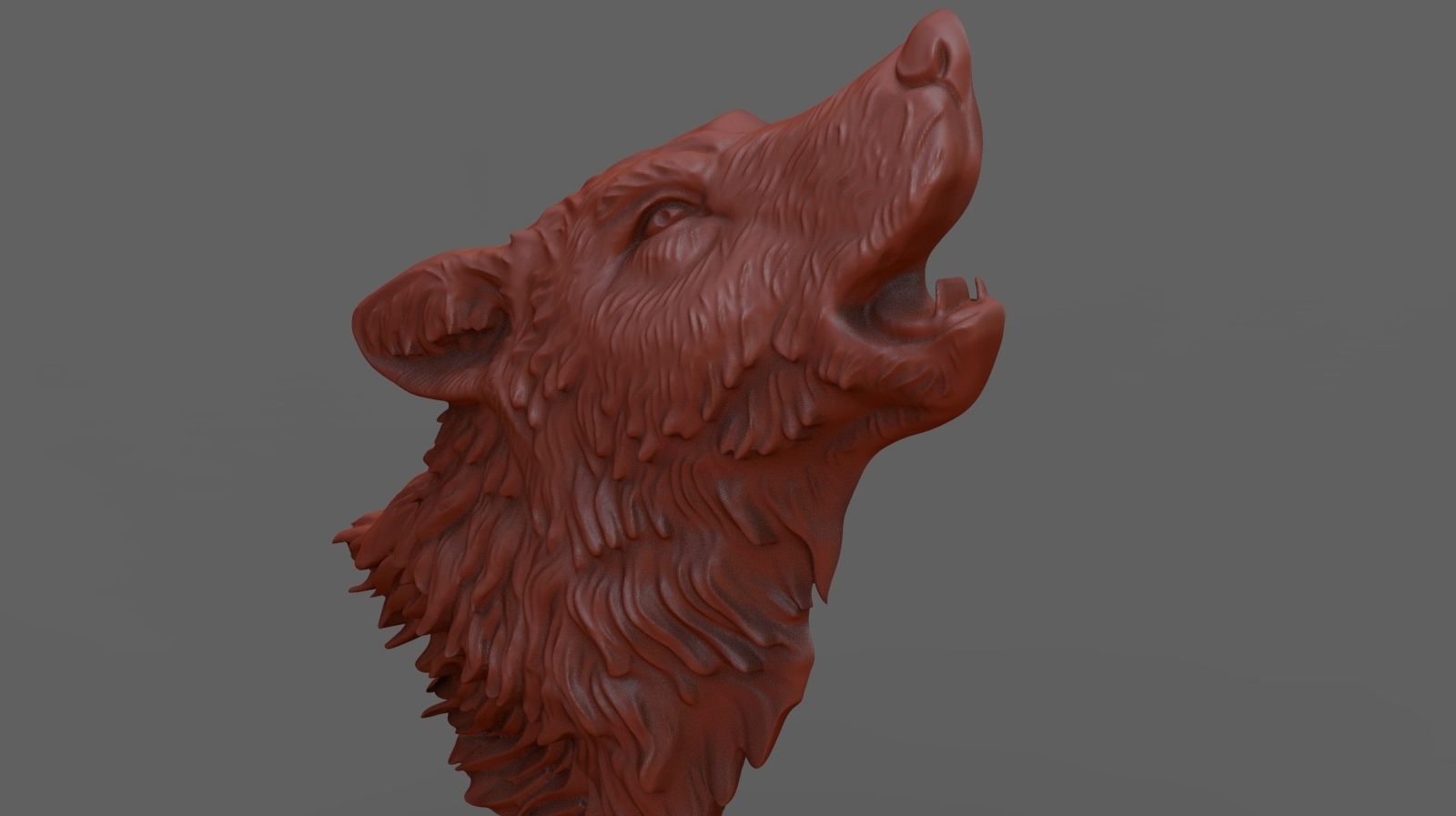 Howling wolf  3D print model_1