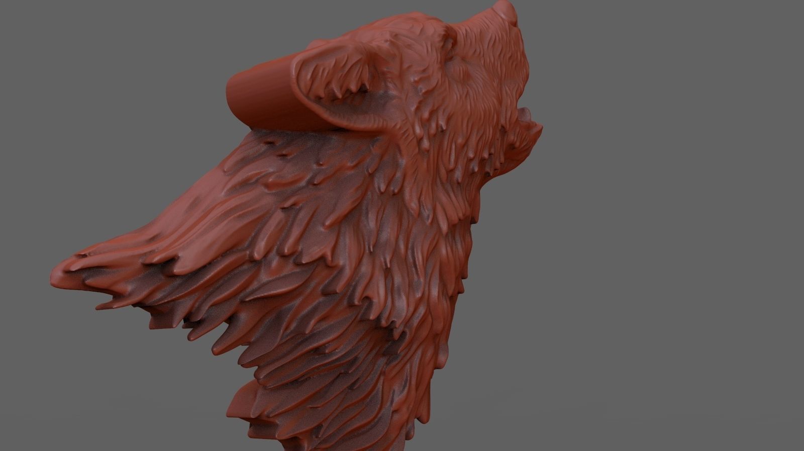 Howling wolf  3D print model_2