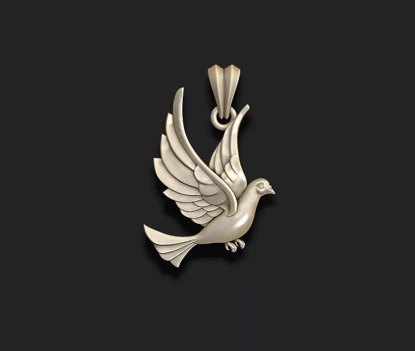 Dove pendant 3D print model_1