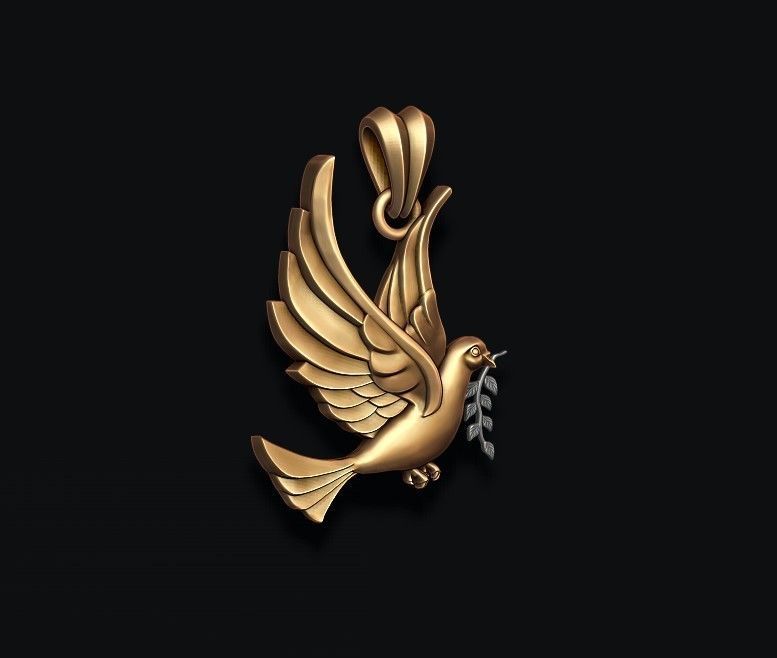 Dove pendant 3D print model_2