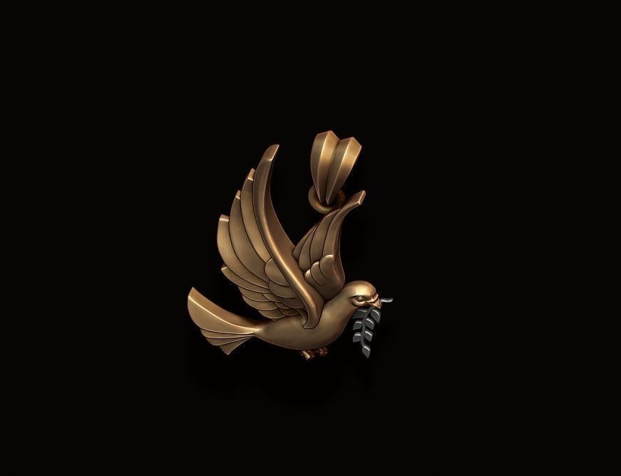 Dove pendant 3D print model_5