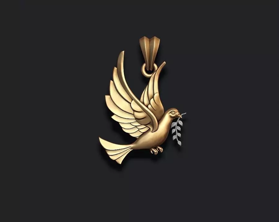 Dove pendant 3D print model_0