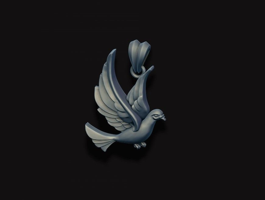 Dove pendant 3D print model_8