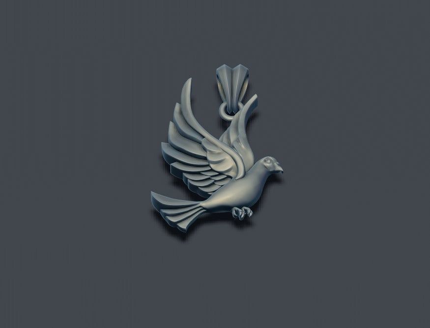 Dove pendant 3D print model_7