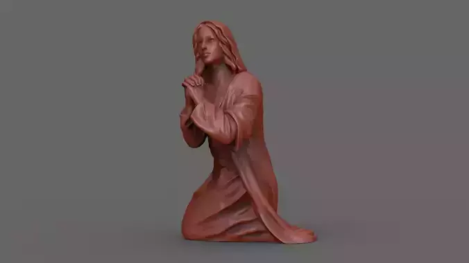 Praying woman statue