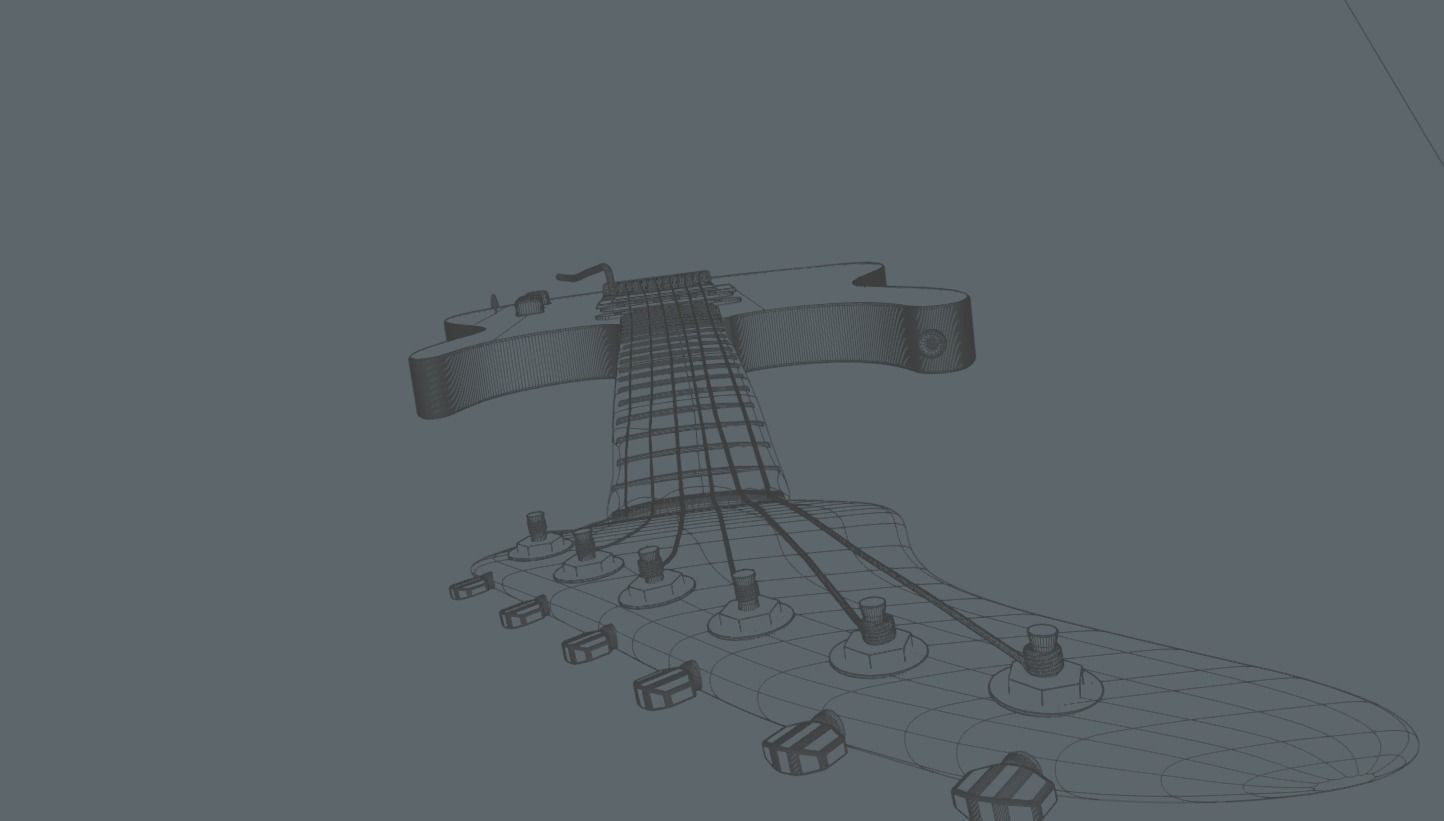 Guitar electric Low-poly 3D model_6