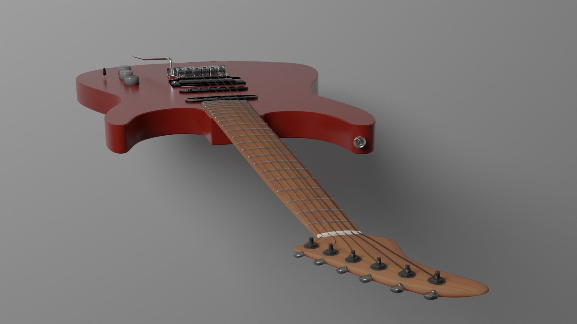 Guitar electric Low-poly 3D model_1