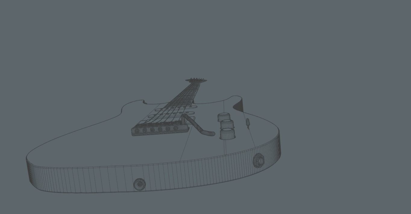Guitar electric Low-poly 3D model_5