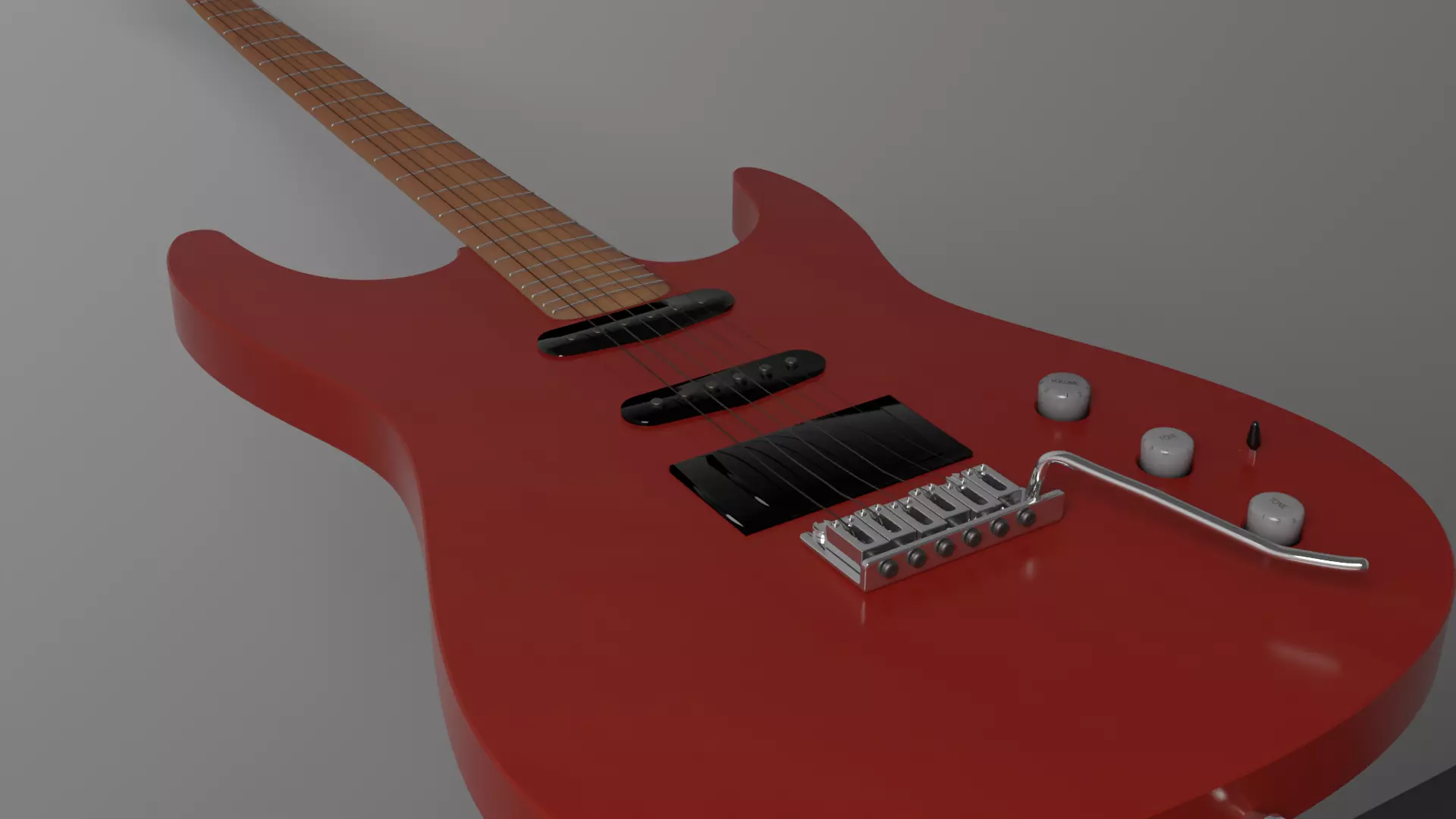 Guitar electric Low-poly 3D model_0