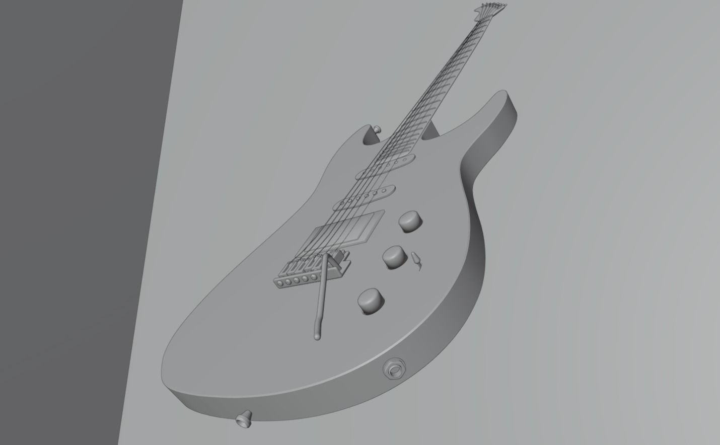 Guitar electric Low-poly 3D model_3