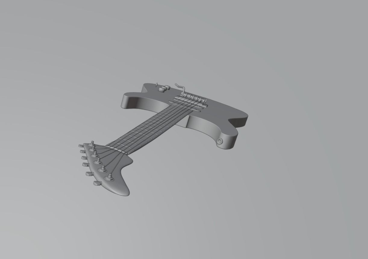 Guitar electric Low-poly 3D model_4