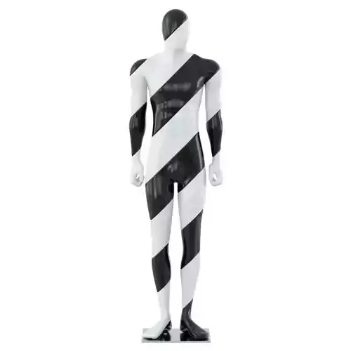 Male Mannequin with Black and White Color 57 3D model