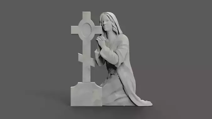 Praying woman tombstone