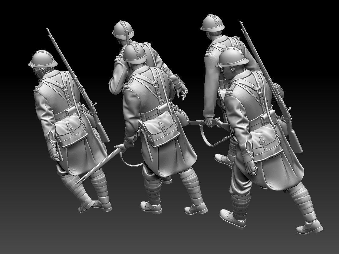 French soldier ww2 3D print model_8
