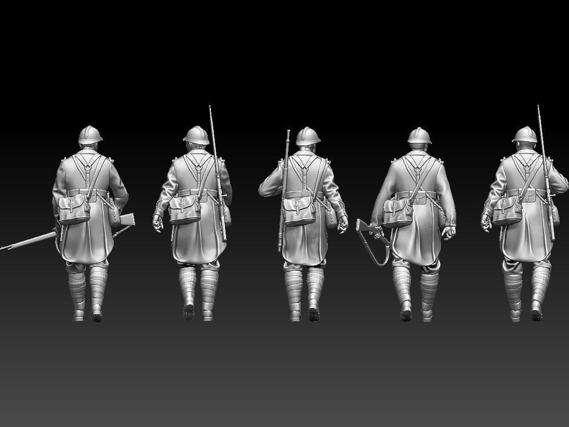 French soldier ww2 3D print model_16