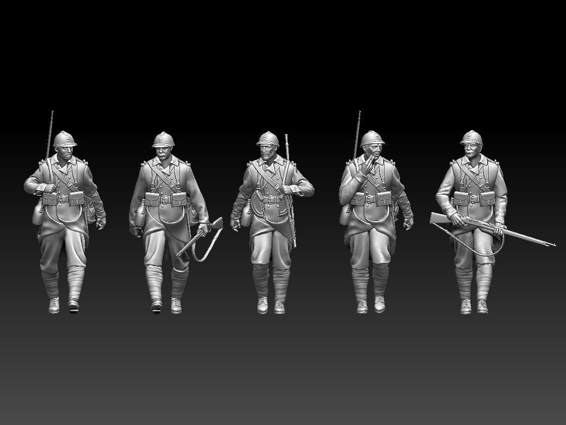 French soldier ww2 3D print model_3