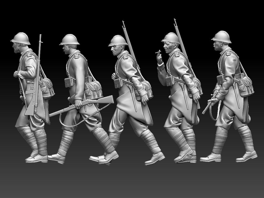 French soldier ww2 3D print model_5