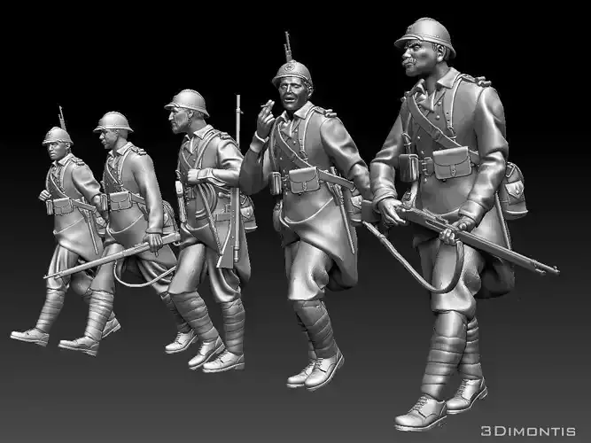 French soldier ww2 3D print model