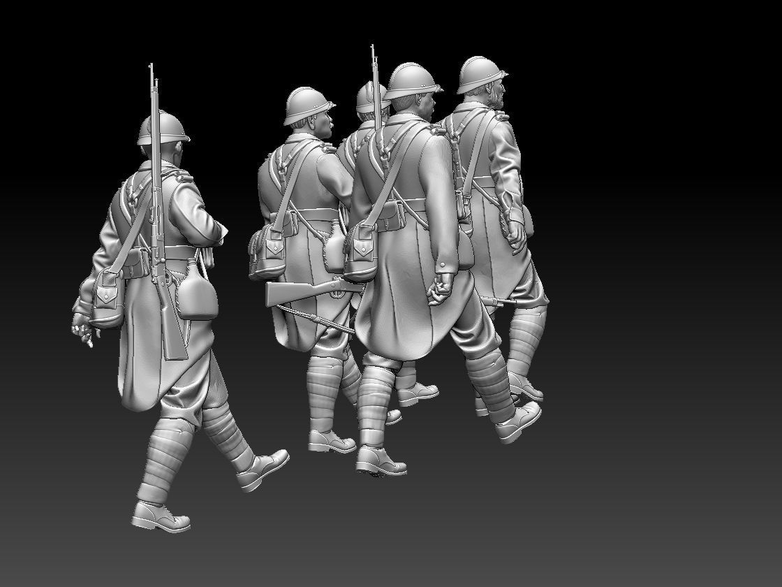 French soldier ww2 3D print model_14