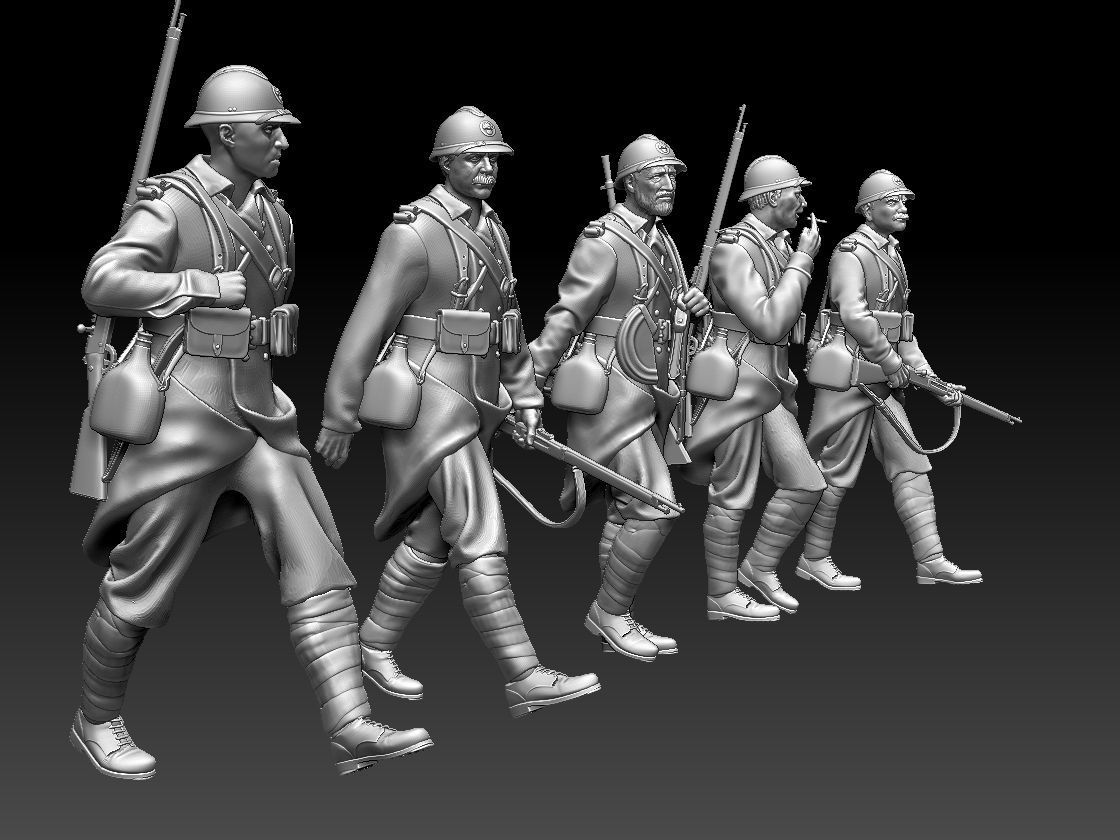 French soldier ww2 3D print model_1