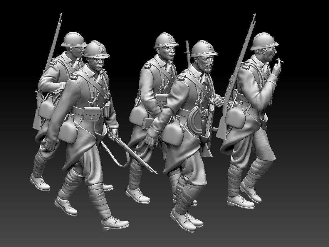 French soldier ww2 3D print model_6