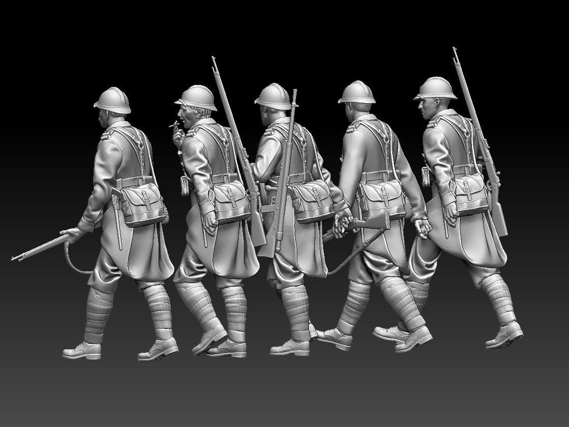 French soldier ww2 3D print model_10