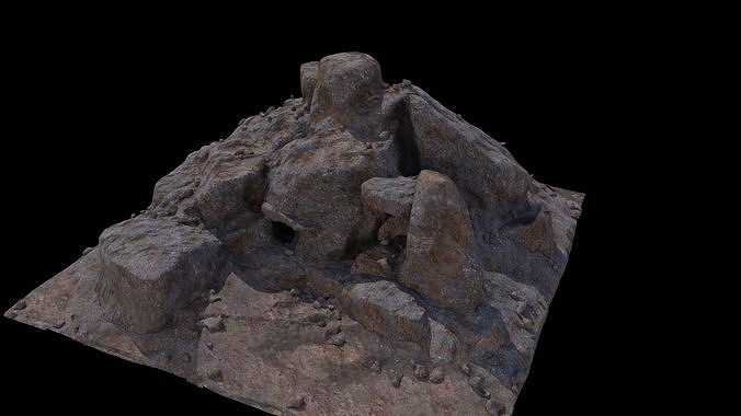 rock cave Low-poly 3D model