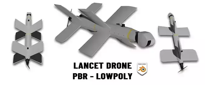 ZALA Lancet UAV Drone Low-poly 3D model