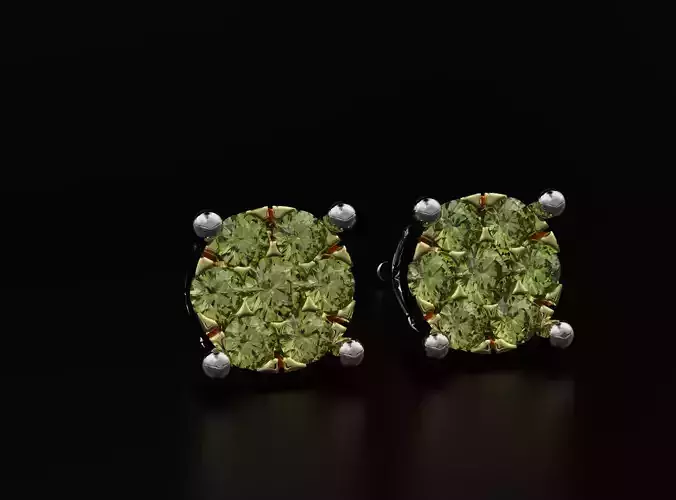 Beautiful earrings studs with diamonds 578 3D print model