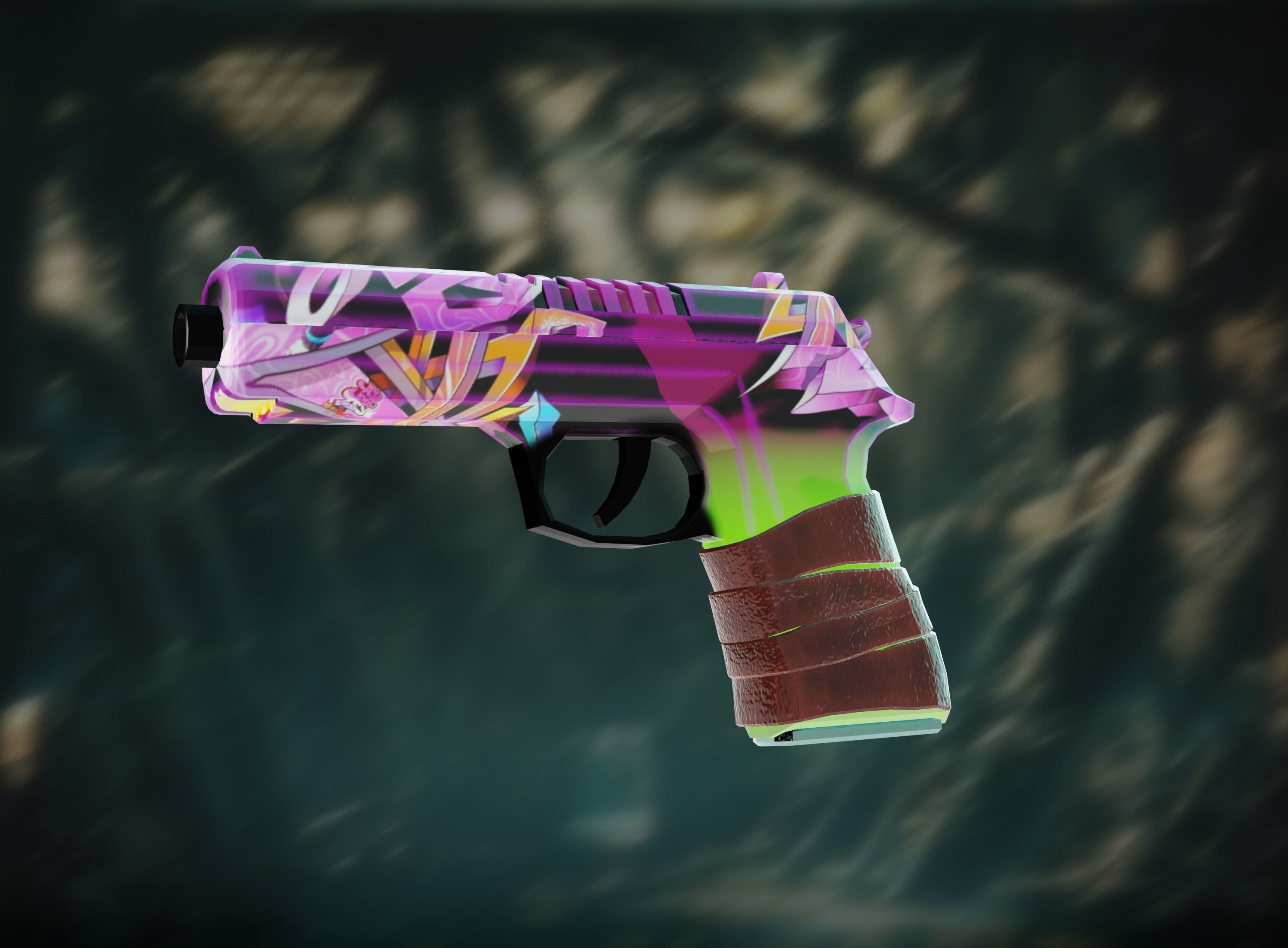 stylized Glock    Low-poly 3D model Low-poly 3D model_2