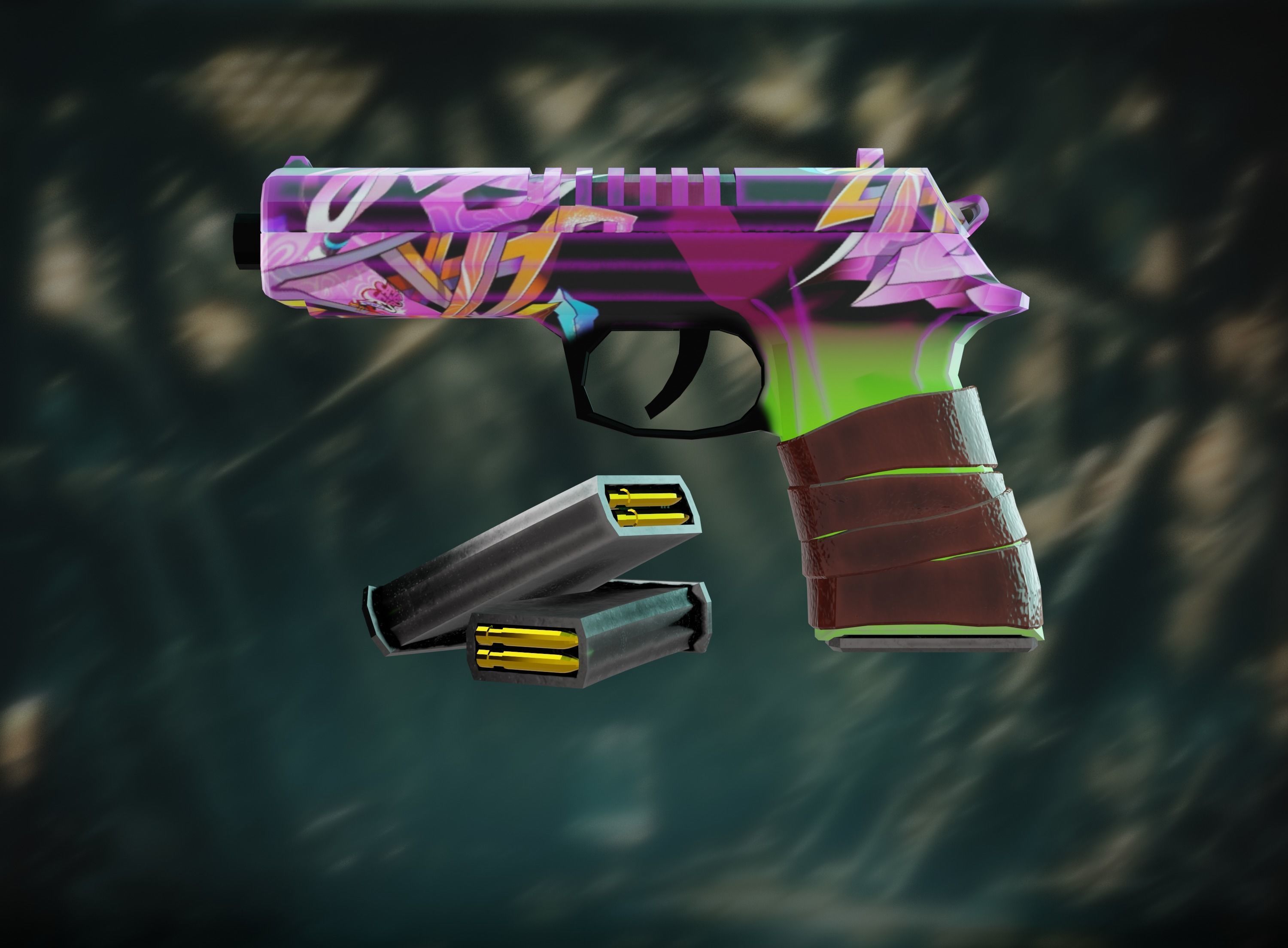 stylized Glock    Low-poly 3D model Low-poly 3D model_1